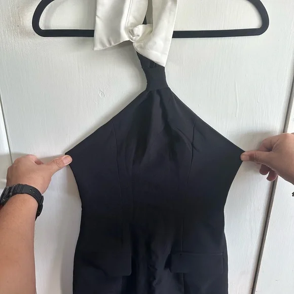 Missguided Black Dress with White Accent - Picture 3 of 7